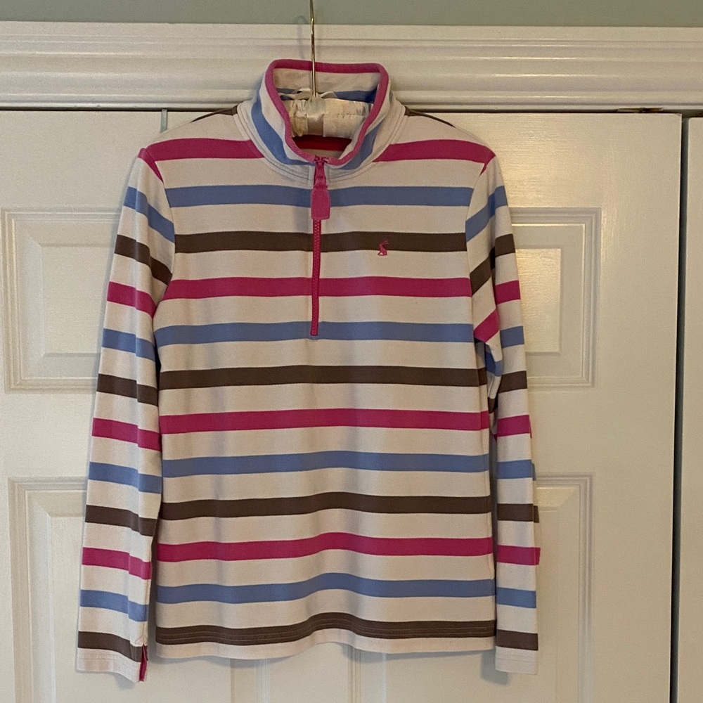 Joules Pink, Blue, and Brown Striped Women's Top